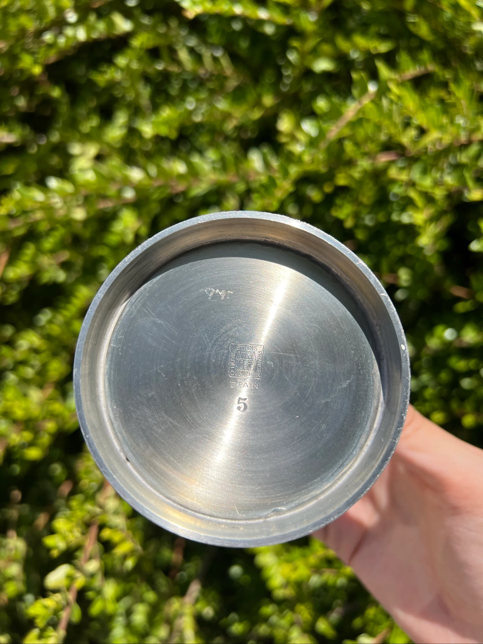 🍷 Tin kan ÉTAINS DU MANOIR Parijs Frankrijk 13 cm met vintage deksel – photo 14